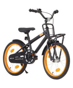 Bici per Bambini con Trasportino Frontale 18'' Nero e Arancione