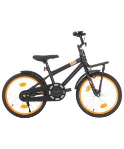 Bici per Bambini con Trasportino Frontale 18'' Nero e Arancione