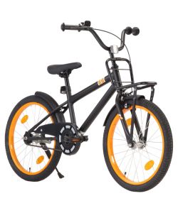 Bici per Bambini con Trasportino Frontale 20'' Nero e Arancione