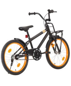 Bici per Bambini con Trasportino Frontale 20'' Nero e Arancione