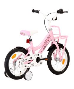 Bici per Bambini con Trasportino Frontale 14'' Bianca e Rosa