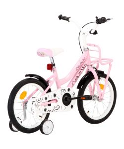 Bici per Bambini con Trasportino Frontale 16'' Bianca e Rosa