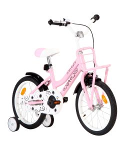 Bici per Bambini con Trasportino Frontale 16'' Bianca e Rosa