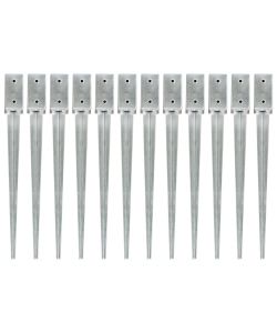 Picchetti di Terra 12 pz Argento 7x7x75 cm Acciaio Galvanizzato