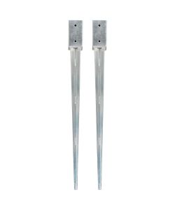 Picchetti di Terra 2 pz Argento 7x7x90 cm in Acciaio Zincato