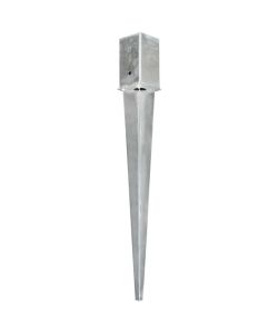 Picchetti di Terra 6 pz Argento 8x8x76 cm in Acciaio Zincato