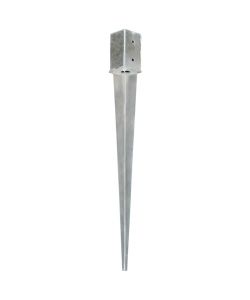 Picchetti di Terra 6 pz Argento 8x8x91 cm in Acciaio Zincato