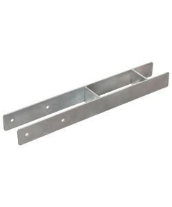 Picchetti per Recinzione 2 pz Argento 8x6x60 cm Acciaio Zincato