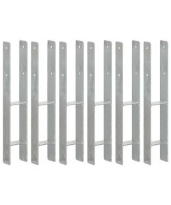 Picchetti per Recinzione 6 pz Argento 9x6x60 cm Acciaio Zincato