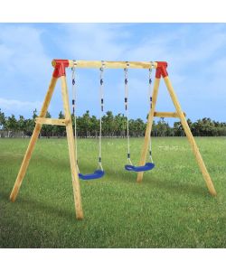 vidaXL Set Altalena da Giardino 230x130x166cm in Legno di Pino Marrone - 2 Posti