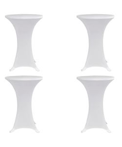 Coperture Verticali per Tavolo 4 pz D.60 cm Bianco Elastico