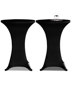 Coperture Verticali per Tavolo 4 pz D.80 cm Nero Elastico