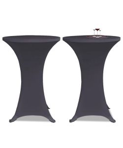 Coperture Elastiche per Tavoli 4 pz 80 cm Antracite