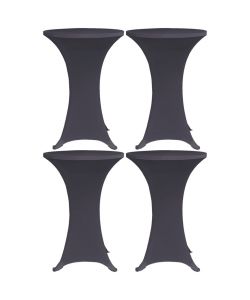 Coperture Elastiche per Tavoli 4 pz 80 cm Antracite