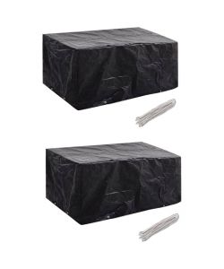  Coperture Arredi Giardino 2pz Polyrattan 8 Occhielli 180x140cm
