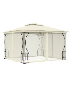 Gazebo con Rete 300x300x265 cm Crema