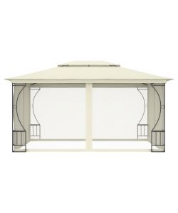Gazebo con Rete 300x400x265 cm Crema