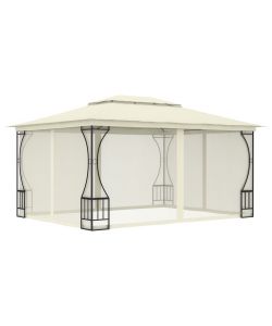 Gazebo con Rete 300x400x265 cm Crema