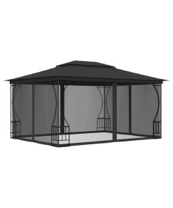 Gazebo con Rete 300x400x265 cm Antracite