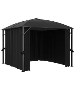 Gazebo con Tende 300x300x265 cm Antracite