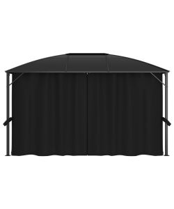 Gazebo con Tende 400x300x265 cm Antracite