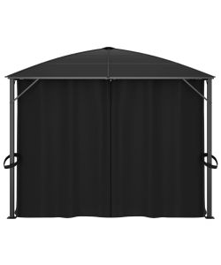 Gazebo con Tende 400x300x265 cm Antracite