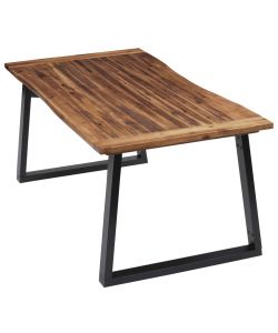 Tavolo da Pranzo in Legno Massello di Acacia 180x90 cm