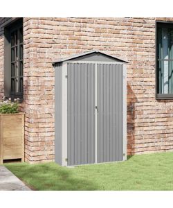 Capanno da Giardino Grigio 107,5x46x183 cm in Acciaio Zincato