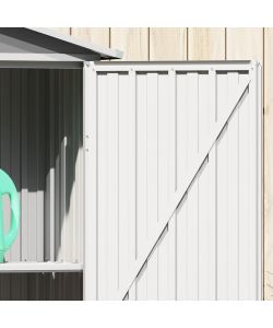 Capanno da Giardino Grigio 107,5x46x183 cm in Acciaio Zincato