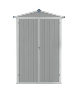 Capanno da Giardino Grigio 107,5x46x183 cm in Acciaio Zincato