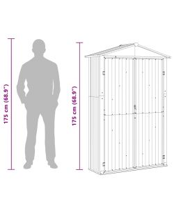 Capanno da Giardino Grigio 107,5x46x183 cm in Acciaio Zincato