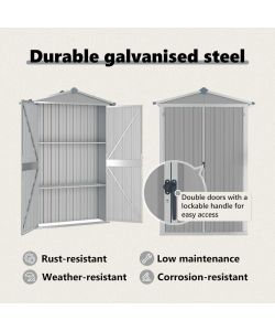 Capanno da Giardino Grigio 107,5x46x183 cm in Acciaio Zincato