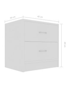 vidaXL - Comodini Bianchi 40x30x40 cm in Truciolato - 2 pz - Eleganti e Versatili
