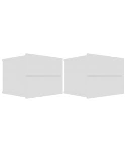 vidaXL Comodini Bianchi 2 pz 40x30x30 cm in Truciolato - Set Elegante e Versatile