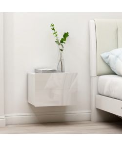 vidaXL Comodini Bianco Lucido 2 pz 40x30x30 cm in Truciolato - Set di comodini eleganti e versatili per interni - Robusti e durevoli