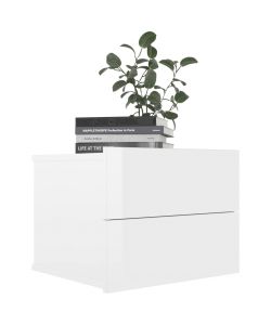 vidaXL Comodini Bianco Lucido 2 pz 40x30x30 cm in Truciolato - Set di comodini eleganti e versatili per interni - Robusti e durevoli