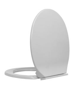 Tavoletta WC a Chiusura Morbida Grigio Chiaro Ovale