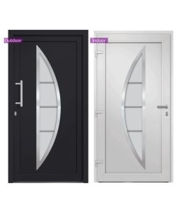 Porta di Ingresso Antracite 98x208 cm 279214