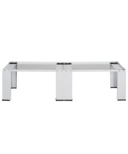 vidaXL Supporto Doppio per Lavatrice e Asciugatrice Bianco - Piedistallo Antiscivolo - Altezza di Lavoro Ergonomica - Dimensioni 127x54,5x32,5 cm