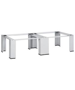 vidaXL Supporto Doppio per Lavatrice e Asciugatrice Bianco - Piedistallo Antiscivolo - Altezza di Lavoro Ergonomica - Dimensioni 127x54,5x32,5 cm
