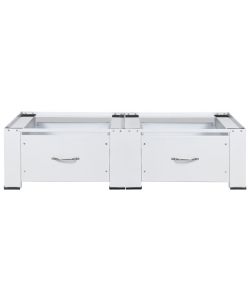 vidaXL Supporto Doppio Lavatrice e Asciugatrice Bianco - Cassetti Inclusi - 127x54,5x32,5 cm - Antiscivolo e Robusto