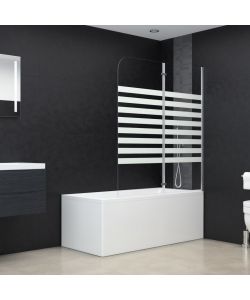 Cabina da Bagno 120x140 cm in Vetro Temperato a Righe