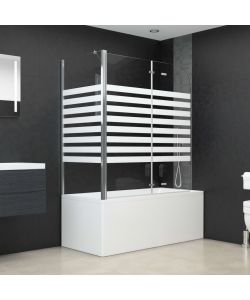 vidaXL Cabina Doccia Vetro Temperato a Righe - 120x68x130 cm