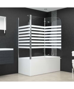 vidaXL Cabina Doccia Vetro Temperato a Righe - 120x68x130 cm
