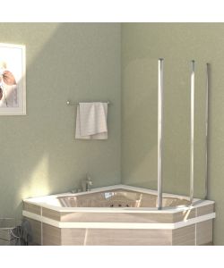 Cabine da Bagno 2 pz 104x130 cm in Vetro Temperato Trasparente
