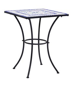 Set Bistr 3 pz con Mosaico in Ceramica Blu e Bianco