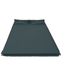 Materasso Gonfiabile ad Aria con Cuscino 130x190 cm Verde Scuro