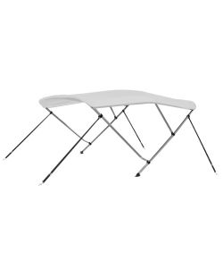 Bimini di Prua con Tendalino a 3 Archi Bianco 183x160x137 cm