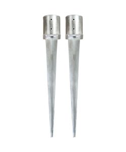 Picchetti di Terra 2 pz Argento 12x91 cm in Acciaio Zincato