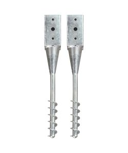 Picchetti di Terra 2 pz Argento 7x7x56 cm in Acciaio Zincato